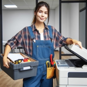 Voici un photocopieur professionnel en réparation